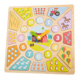 Cumpara ieftin Ceas educativ din lemn, New Classic Toys