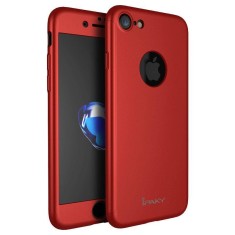 Husa de protectie pentru Apple iPhone 7, iPaky Pro Red Original Case, acoperire completa 360 grade cu folie de