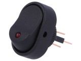 ROCKER SPST 2 ON-OFF 30A/12VDC Neagră cu LED SCI R13-133-DC