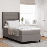 Cumpara ieftin Pat cu arcuri și saltea , taupe, 100 x 200 cm, material textil