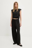 Answear Lab bluză și pantaloni femei, culoarea negru