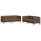 Cumpara ieftin Set de canapele, 2 piese, maro, textil