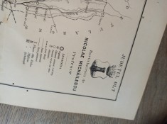 HARTA LITOGRFIE, 1904 = JUDETUL OLT * FORMAT 37,5* 27,5 CM