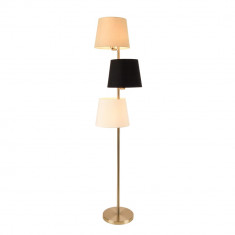 Lampadar Braga, 3 x E14, max. 40W, 149 cm, metal/tesatura, aramiu/crem/negru/alb foto