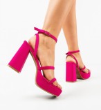 Cumpara ieftin Sandale cu toc Oihana Fuchsia