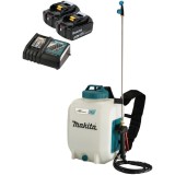 Makita DUS108Z + 2 x BL1860B + DC18RC - Pulverizator 5 bar 10 l + Set 2 acumulatori si incarcator Li-Ion 18 V 6 Ah