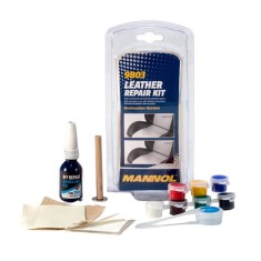 Kit Reparatie Piele si Vinil MANNOL, 7 Culori Mixabile, pentru Tapiterie Auto, Volan, Mobilier, Geci si Incaltaminte, Restaureaza Zgarieturi, Crapatur