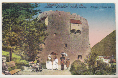 bnk cp Brasov - La Turnul alb - necirculata 1917 - supratipar foto