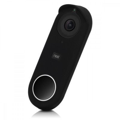 Husa de protectie pentru Nest Hello Video Doorbell, Kwmobile, Negru, Silicon, 48246.01 foto