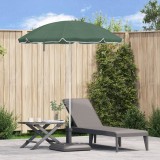 vidaXL Umbrelă de plajă cu suport metalic Verde 161x193 cm Poliester