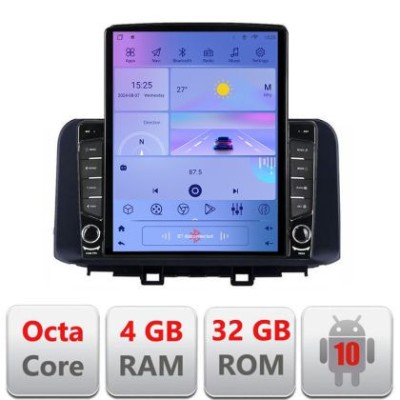 Navigatie Hyndai Kona H-1058 ecran tip TESLA 9.7&amp;quot; cu Android Radio Bluetooth Internet GPS WIFI 4+32GB DSP 4G Octa Core CarStore Technology foto