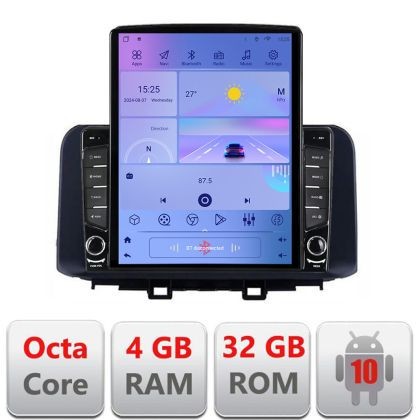 Navigatie Hyndai Kona H-1058 ecran tip TESLA 9.7&quot; cu Android Radio Bluetooth Internet GPS WIFI 4+32GB DSP 4G Octa Core CarStore Technology