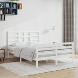 vidaXL Cadru de pat, alb, 120x200 cm, lemn masiv 3105856