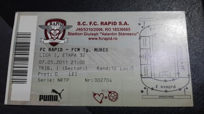 Bilet Rapid - FCM TG. Mures foto