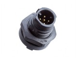 Conector circular soclu PIN 2 tată THT IP68 cu fixare push-lock