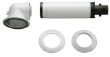 Kit evacuare gaze arse orizontal, diamentru 60/100mm, lungime 1000mm cu cot 90&deg; cu puncte masura si flansa pentru montaj pe centrala