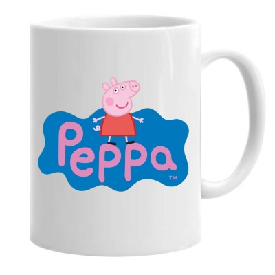 Cana alba personalizata peppa pig, INOVATIX&amp;reg;. 330 ml foto