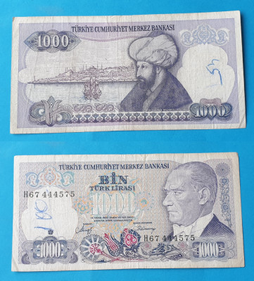 Bancnota veche - Turcia 1000 Lire 1970 - in stare buna foto