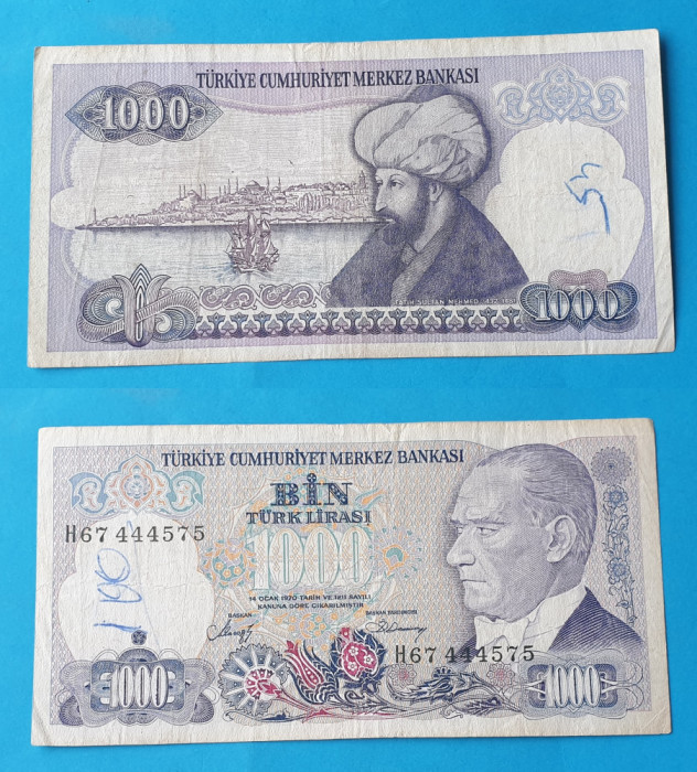 Bancnota veche - Turcia 1000 Lire 1970 - in stare buna