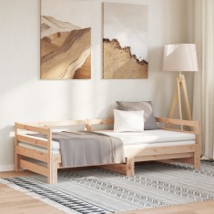 vidaXL Pat de zi extensibil, 2x(90x200) cm, lemn masiv de pin
