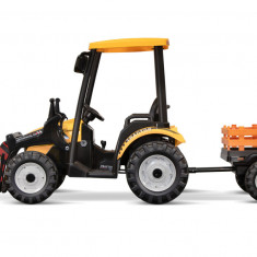 Tractoras electric copii cu remorca si cupa, Power-Tractor 240W 12V, galben