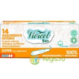 Tampoane cu Aplicator din Bumbac Organic si Hipoalergenic 3 Picaturi 14buc