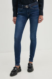 Pepe Jeans jeansi SKINNY JEANS LW femei, culoarea albastru marin, PL204583DP6