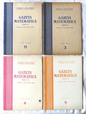 Revista &amp;quot;GAZETA MATEMATICA - Seria B&amp;quot;: Nr. 3 si 11 din 1966, Nr. 4 si 6 din 1968 foto
