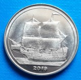 Tortuga 1 Dollar 2019 UNC Corabie, Moneda Argint, Caraibe