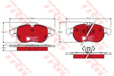 Set placute frana,frana disc SAAB 9-3 Cabriolet (YS3D) (1998 - 2003) TRW GDB1613DTE foto