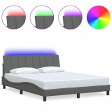 Cumpara ieftin Cadru de pat fara saltea, Hanko, gri inchis, 160x200 cm, textil