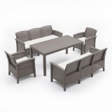Venus IV 8 locuri set de mobilier de grădină cappuccino
