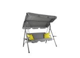 Balansoar gradina acoperit, gri, 3 locuri, maxim 220 kg, perne verzi, JollyMag, KRE9987, 170x118x153 cm