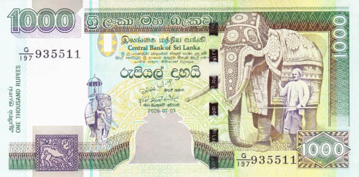 Bancnota Sri Lanka 1.000 Rupii 2006 - P120d UNC