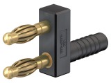 Conector Punte Stacabilă ST&Auml;UBLI Banana 4mm Aurit Negru Neizolat 32A 60V DC