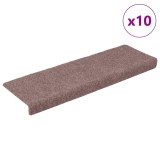 Cumpara ieftin Covorase autoadezive pentru scari, 10 buc., 65x21x4 cm, margini dreptunghiulare, maro deschis