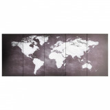 Set Tablouri Din P&acirc;nză Harta Lumii Gri 150 x 60 cm 289246, General
