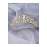 Cumpara ieftin Diadema (Coronita) Mireasa cu Strasuri - Aurie -61969