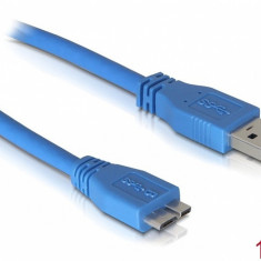 Cablu micro-B USB 3.0 la USB-A T-T 1m Bleu, Delock 82531