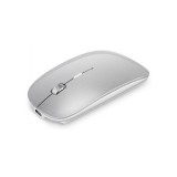 Mouse slim wireless, Bluetooth, USB, 2.4Ghz, 1600 dpi, argintiu