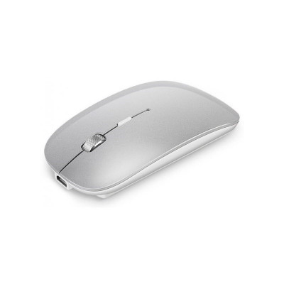Mouse slim wireless, Bluetooth, USB, 2.4Ghz, 1600 dpi, argintiu, ANTADESIM foto