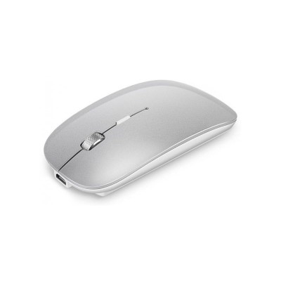 Mouse slim wireless, Bluetooth, USB, 2.4Ghz, 1600 dpi, argintiu foto