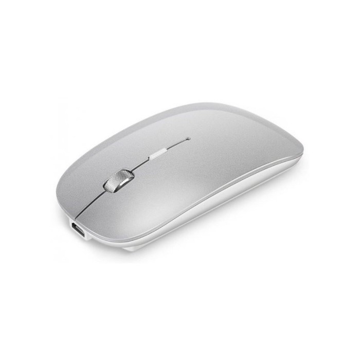 Mouse slim wireless, Bluetooth, USB, 2.4Ghz, 1600 dpi, argintiu
