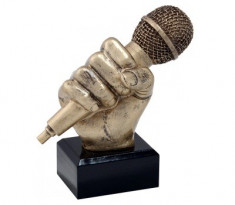 Figurina Microfon-Muzica, din rasina, 13,5 cm inaltime foto