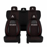 Set Huse Scaune Universale Racing, Negru Personalizate cu Mitsubishi
