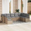 VidaXL Set de canapele pentru grădină 9 pcs Bej Rattan poli 3346540