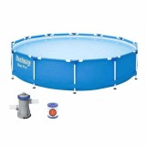 Cumpara ieftin Piscina Rotunda Bestway Steel Pro Max 366 x 76 cm, Cadru Metalic, 6500L, Albastru + Pompa Filtrare