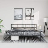 vidaXL Cadru pat metalic cu tăblii de cap/picioare, negru, 183x213 cm 372202