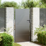vidaXL Poartă de grădină Negru 105 x 200 cm Oțel vopsit &icirc;n pulbere