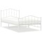 Cadru de pat metalic cu tablie de cap/picioare&nbsp; alb 107x203 cm